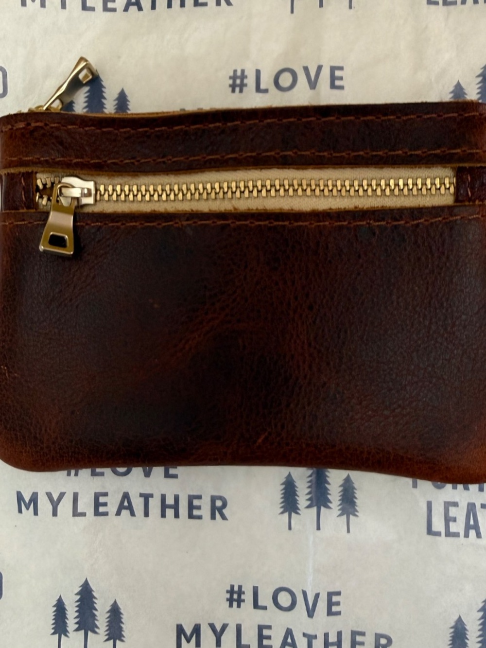 NWT Portland Leather Goods PLG Double Zip Wallet in Asheville Brown